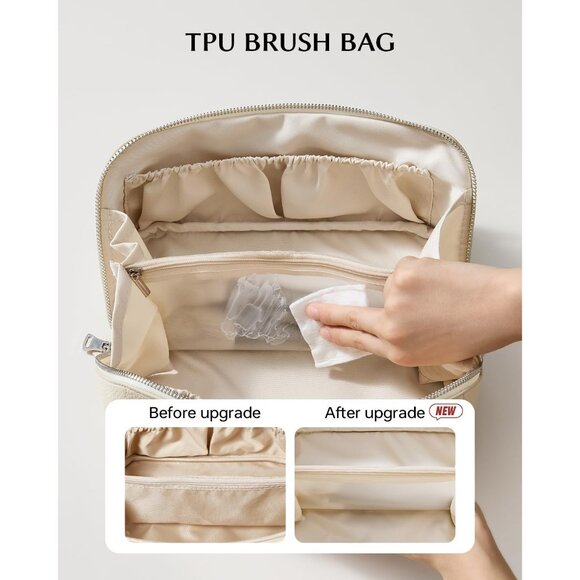 Women KB-White Large Capacity Cosmetic Travel Makeup Waterproof Portable Bag - Picture 3 of 6